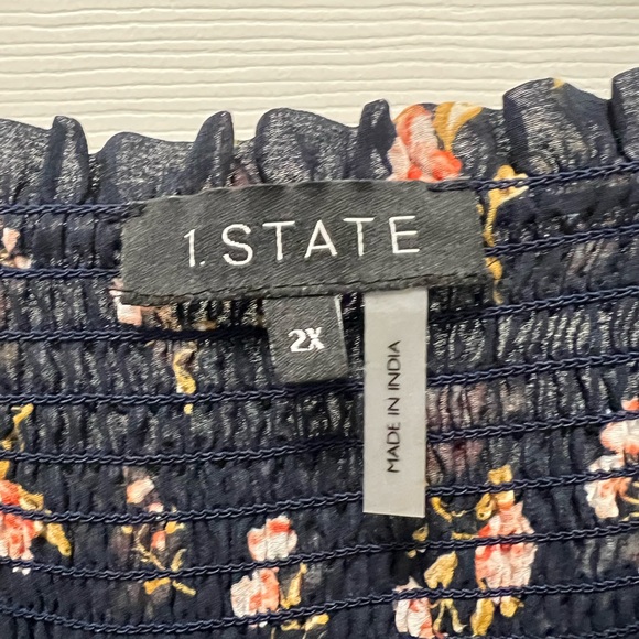 2x 1.State Smocked Square Neck Long Sleeve Dress NWOT - Picture 4 of 4